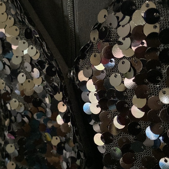 Black Sequin Mini Dress - Picture 11 of 12